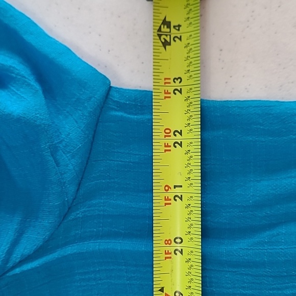 New Directions Teal Button-Up Blouse with Embroidered Hem size 1X - Picture 5 of 7